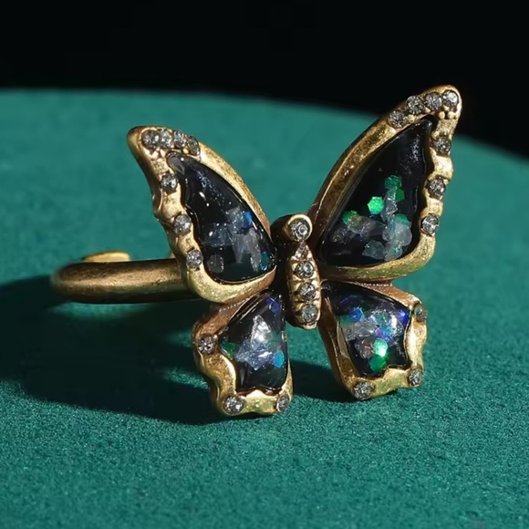 Anthropologie Jewelry - Antique Butterfly Midnight Ring